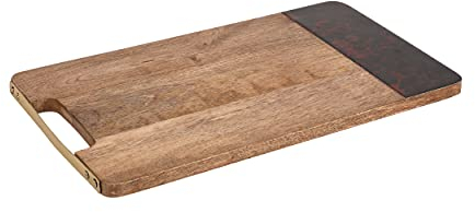 ARTESA - Plateau de Service Rectangulaire pour Amuse-Bouche, Bois de Manguier, Motif Écailles de Tortue, 40 x 23 cm