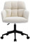 chairus Schreibtischstuhl Samt Bürostuhl 360° Drehbar Schreibtischstuhl Höhenverstellbar Drehstuhl für Arbeitszimmer Arbeitsstuhl Sessel (Beige(Rollen))