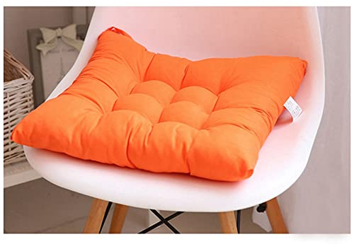 YOUCAI 4er-Set Sitzkissen mit Haltebändern für Indoor Und Outdoor Kissen Sitzkissen Stuhlkissen Auflage Sitzauflage Gepolstertes Weiches Gartenkissen,45x45cm,Orange