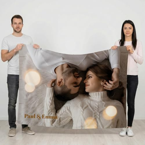 Wanapix | Coperta Personalizzata con Foto e Testo | Pile - Anti Pilling | 290 gr/m² | Coperta Originale per Divano/Letto | 70 cm x 105 cm