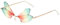 RUNHUIS Randlose Dragonfly Sonnenbrille Vintage Retro Flügel geformt Schmetterling Feenhafte Schatten Brille Fashion Party Brillen für Damen Herren (Rot-Gelb-Grün)
