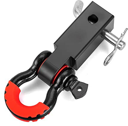 Wsays Universal 2 Shackle Hitch Receiver with 3/4 D-Ring Shackle, 7/8 Locking Pin Compatible with 2 inch Hitch receivers for UTV ATV SUV Truck