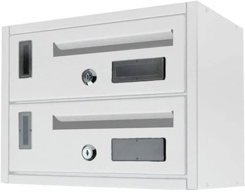 La zappa Cassetta postale condominiale da muro buca lettere componibile Made in Italy (Bianco, 2 Posti)