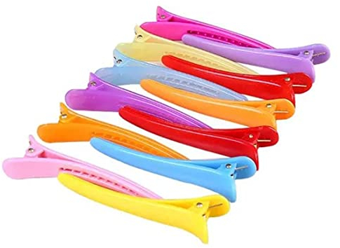 FEZ 12 Pezzi Pinze per Capelli,Clip Becco D'anatra Fermagli Per Capelli Trucco, Pinze Capelli Colorato Mollette Capelli Donna in Plastica Pinze Capelli Coccodrillo Forcina,Fermaglio Capelli Donna