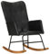 vidaXL Schaukelstuhl, Stuhl mit Schaukelfunktion, Schaukelsessel mit Eisenfüßen, Sessel Relaxsessel Relaxstuhl Schwingsessel, Schwarz Echtleder