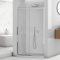 Porta doccia per nicchia 130 cm vetro trasparente H 195 cm, anta scorrevole con installazione reversibile e profilo cromato, Tay
