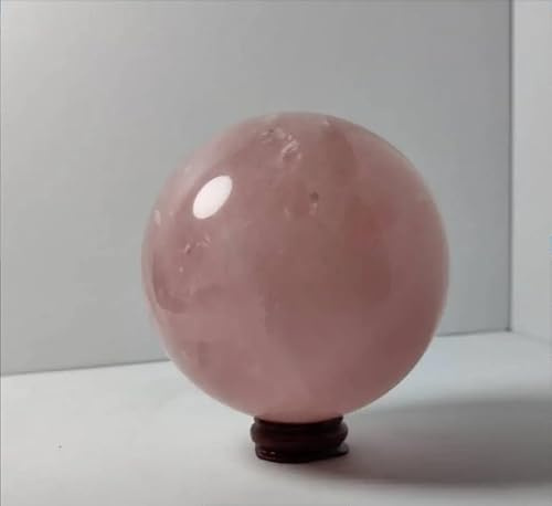 VEKETE 9-10cm Natürliche Rosa Rose Magic Quartz Crystal Healing Ball Sphere Decor Mit Basen