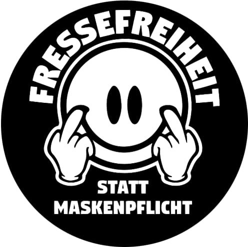 Fressefreiheit statt Maskenpflicht Aufkleber 4,5 cm