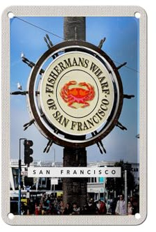 Femer Blechschild Reise 12x18cm San Francisco USA Fischermans Wharf Schild