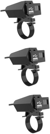 Holibanna 3pcs High Grade Motorcycle Dual Usb Charger Digital Display Output for Phone Tablet Digital Camera