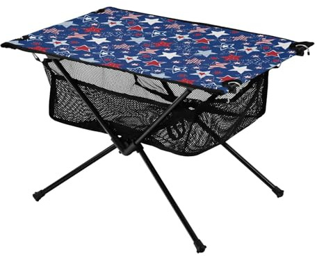 FRODOTGV Klappbarer Campingtisch mit Sternen-Muster, waschbar, rechteckig, Camping, Outdoor, Essentials, faltbarer Tabletttisch für Grill, Camping, Küche