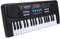 COMETX Piano eléctrico de 37 teclas, órgano electrónico USB, piano eléctrico con micrófono, música digital negra, teclado electrónico, altavoces estéreo integrados con 8 tonos, 8 ritmos, 6 canciones