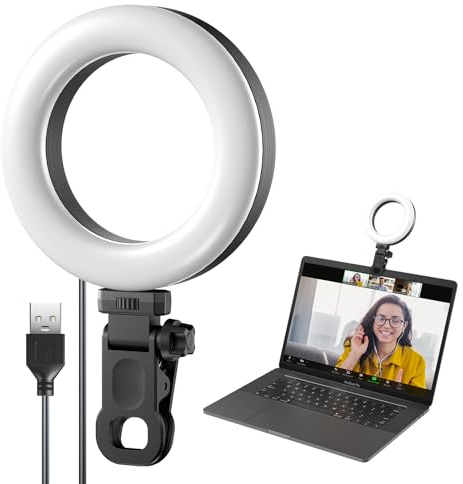 Meyin Ring Light, Laptop Monitor, Video Conference Lighting, 10 Brightness Levels for Remote Operation, Zoom Calls/Self-Transfer/Livestream/Video Recording/TikTok