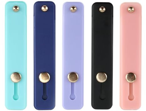 Phone Loop Finger Holder Grip 5pcs Cell Phone Back Handle Universal Mobile Phone Hand Holder Telescopic Strap Stand Self Adhesive Silicone Pop Grip Kickstand for All Smartphones