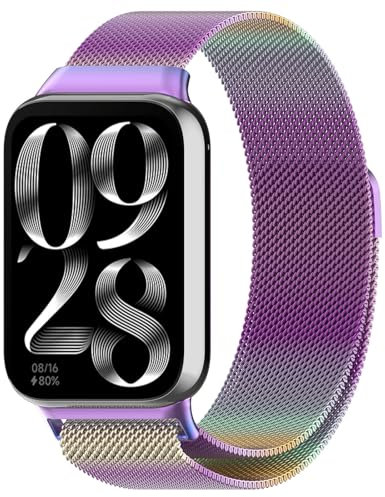 SUGARJAR Metall Armband Kompatibel mit Xiaomi Smart Band 9 Pro/Mi Band 8 Pro/Redmi Watch 4,Magnetisch Ersatzarmband für Xiaomi Smart Band 9 Pro/Mi Band 8 Pro/Redmi Watch 4 für Damen Herren