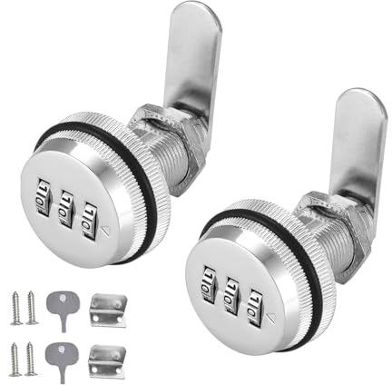 2 Piezas Cerradura de Combinación, Cerradura codificada, Cerradura Sin Llave, Cerradura leva combinación, para Cajones, Armarios, Protección De Activos