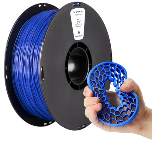 kexcelled TPU 95A Filamento per Stampante 3D 1,75 mm +/- 0,05 mm, Flessibile e Morbido, Eccellente Elasticità, Adatto a Moltissime Stampanti FDM, Bobina da 1 kg (2,2 lbs), Blu