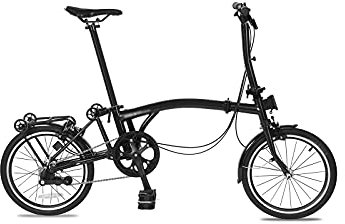 QXIWAOE Fahrräder Faltrad Klapprad 16 Zoll Aus 3-Gang S-Griff Chrom-Molybdän-Stahl Interner 3-Gang-Stahlrahmen (Farbe: Schwarz)