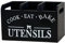 Porte-ustensiles de cuisine, porte-ustensiles Noire en bois avec 3 compartiments, organisateur de comptoir cuisine rustique avec poignée
