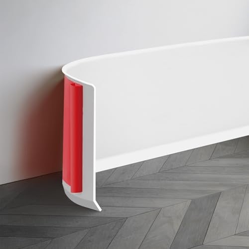 JSIWOTH Self Adhesive Skirting Board Covers, 5cm x 5m Flexible PVC, White