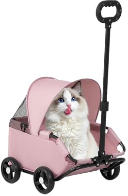 Katzenwagen Faltbarer Outdoor-Welpen- und Kätzchen-Carrier | Haustierwagen für kleine Hunde Outdoor Reisen Spaziergänge Pendeln Outdoor Abenteuer Park Einkaufszentrum Hinterhof