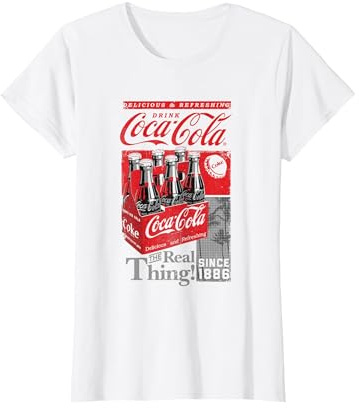 Coca Cola Retro Bottle Crate T-Shirt, Women, White, Medium