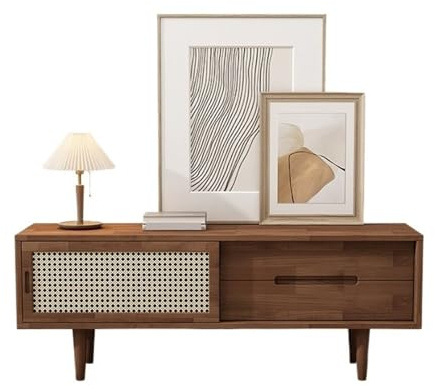 Meuble TV Meuble de Rangement Chambre à Coucher Style Minimaliste Moderne, Meuble télévision sur Pied en Bois for Salon Rangement(Bruin)