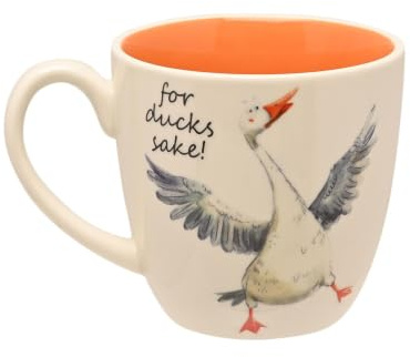 Funny Coffee Mug Ceramic Cup For Ducks Sake - Novelty Gifts Humorous Mugs | 300ml Capacity, Dishwasher Safe, Microwave Safe, Novelty Mugs, Coffee Gifts, Tea Mug, Farm Animal Design