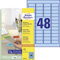 AVERY Zweckform L6039-20 Blaue Etiketten (960 Aufkleber, 45,7x21,2mm auf A4, wieder rückstandsfrei ablösbar, selbstklebende Farbetiketten, Papier matt, bedruckbare, farbige Klebeetiketten) 20 Blatt