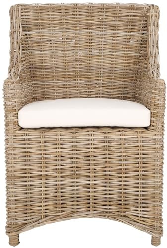 Safavieh Home Collection Ventura Brown and White Washed Arm Chair