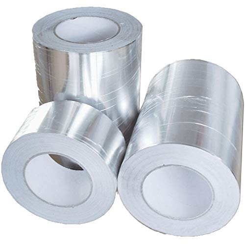 Papel de aluminio aislante con cinta adhesiva brillante, color plata, Plateado, paquete de 6