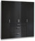 Wimex Kleiderschrank/ Drehtürenschrank Clack, (B/H/T) 180 x 198 x 58 cm, Schwarz/ Absetzung Weiß
