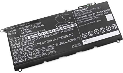 vhbw Akku kompatibel mit Dell XPS 13-9343, 13-9350, 13 9343, 13 2015 9343, 13 9350 Notebook (7300 mAh, 7,4 V, Li-Polymer)