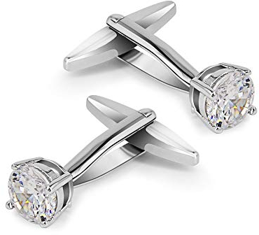 Mr Van Manschettenknöpfe, Kristall, weiß, glitzernd, für Herren, Business, Hochzeit, Party, Geschenk, eleganter Stil