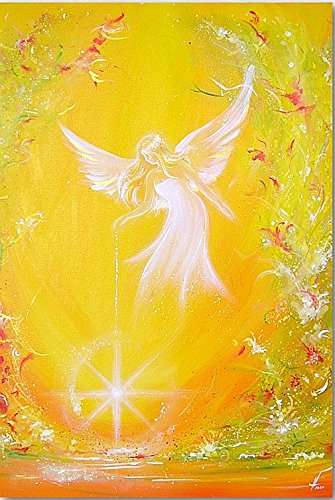 Henriettes-ART Künstler Kunsfoto: Ich schenke Dir Licht Geschenkidee zum Einrahmen, Spirituelles kleines Geschenk zu Weihnachten, zum Geburtstag, Wandbild gelb