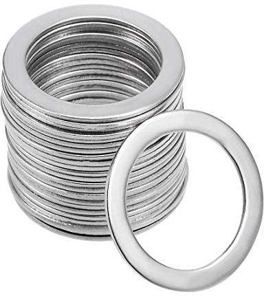 sourcing map 25Pcs 16.5 x 22mm x 0.8mm Rondelle Plate en Acier Inoxydable 304 pour Boulon à Vis