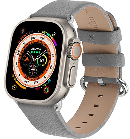 Fullmosa kompatibel mit Apple Watch Armband Ultra3/Ultra2 49mm 46mm 45mm 44mm 40mm 41mm 42mm 38mm, Lederarmband Ersatzband für Damen Herren, Leder Armbänder für iWatch 11/10/9/8/7/6/SE/5/4/3/2/1