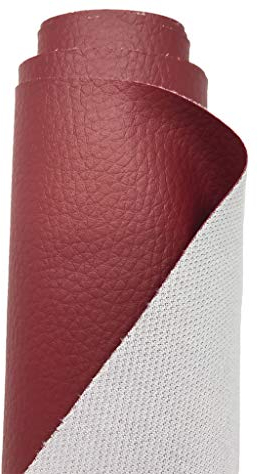 A-Express Premium Gekörnt Wasserdicht Kunstleder Gekörnt Lederimitat Texturiert Lederstoff Meterware - 200cm x 140cm (Bordeaux)
