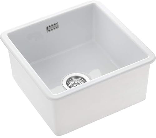 RANGEMESTER CRUB4040WH/ Rustique Undermount Ceramic Inset Sink, White