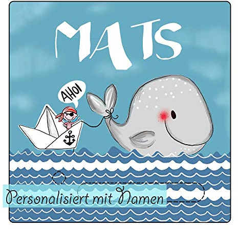 My Sweetheart® Tonie Schutzfolie geeignet als Toniebox Folie mit Namen Pirat Wal wischfest kratzfest Schutz Schutzhülle LED durchscheinend