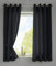 Gardinenbox 2er Set Vorhänge Schal Ösen »Berlin« HxB 175x140 cm Schwarz Blickdicht Microsatin Lichtdurchlässig Uni Matt, 20405N2