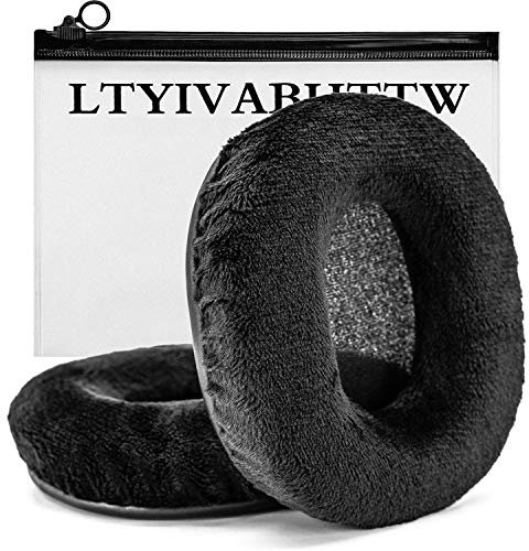 LTYIVABHTTW Ersatz-Ohrpolster für ATH M50X / M40X, auch passend für MDR 7506 / MDR V6 / MDR CD900ST / Stealth 600 und mehr, schwarzer Velours
