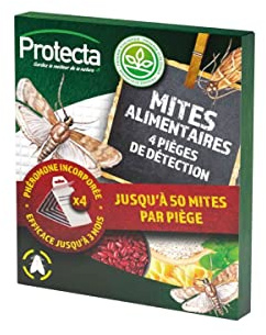 Protecta® Pièges à Mites Alimentaires x4 – Anti Mites Cuisine à Phéromone – sans Insecticide, Inodore – Efficace Jusqu’à 3 Mois – Idéal Placards & Garde-Manger