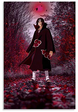 Anime-Poster Naruto Uchiha Itachi, Leinwand-Kunstposter und Wandkunst, Bilderdruck, modernes Familienschlafzimmerdekor, Poster, 30 x 45 cm