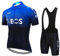 Maglia Ciclismo Uomo Manica Corta, Abbigliamento Sportivo Da Ciclismo Con Pantaloni Ciclismo Salopette Asciugatura Rapida Per MTB Ciclista Completo Ciclismo Squadre (Blu nero,XL)