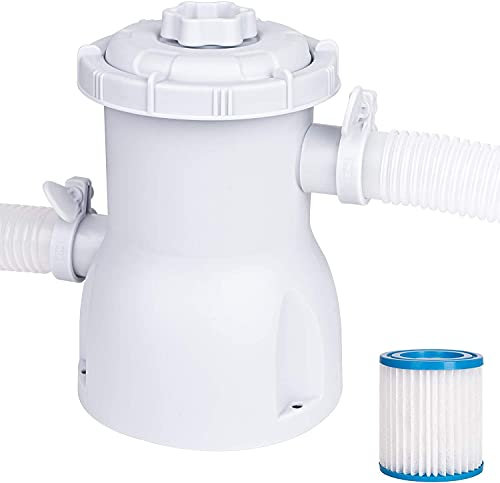 Above Ground Pool Pump And Filter - Pool Filter Pump Compatible For Bestway/Intex Pool, With Filter Pump Crystal Clear Above Ground Pool, And Filter Pump Cartridge
