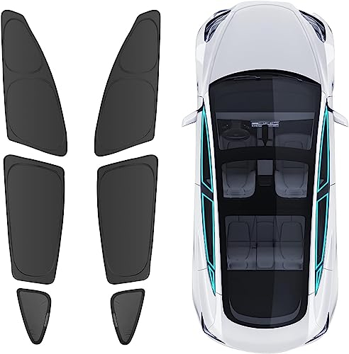 BASENOR 2019-2024 Tesla Model 3 Parasol Ventanas Laterales Parabrisas Trasero Parasoles Cubiertas Reflectantes a Prueba de Rayos UV y protección de la privacidad Model 3 Highland Accesorios