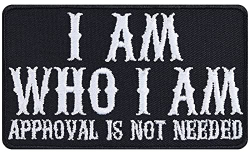 Aufnäher/Patch EgoI am who I am - Approval not needed Aufbügler Biker Patch Bügelbilder zum annähen/aufbügeln | Rocker Geschenk Applikation für alle Stoffe | 90x45mm