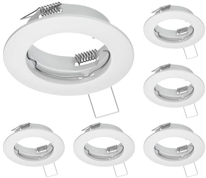 ledscom.de 6 Stück Deckeneinbaurahmen FERE, rund, weiß matt