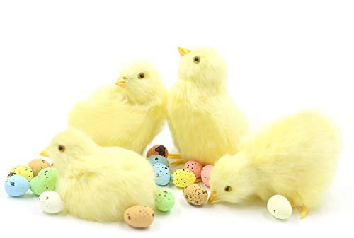 Mini Osterküken Osterdeko Ornament Plüsch Küken Kuscheltier Ostern Puppe Stofftier Plüschtier Küken Ornament Flauschige Mini Küken Ostern Huhn Figur Plüsch Tier Spielzeug Party Dekoration Handwerk